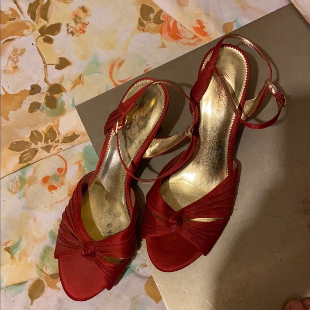 Dressy red strappy sandal